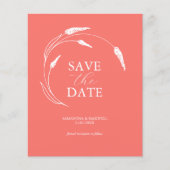 Budget Peach Bruiloft Save The Date Flyer (Voorkant)