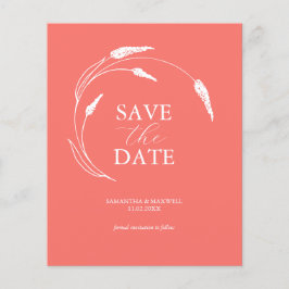 Budget Peach Bruiloft Save The Date Flyer