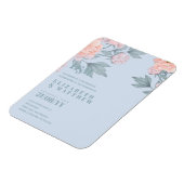Budget Peach Floral Dusty Blue Sage Leaf Wedding Magneet (Linkerzijde)