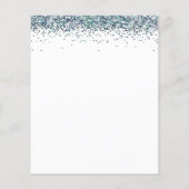 Budget Peacock Blue Glitter Sweet 16 Uitnodiging (Achterkant)