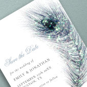 Budget Peacock Fether Wedding Save the Date