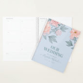 Budget Pêcher Floral Dusty Blue Sage Mariage feuil (Devant avec enveloppe)