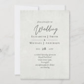 BUDGET Pêcher Gris Mariage Aquarelle Invitations (Devant)