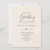BUDGET Pêcher Gris Mariage Aquarelle Invitations (Devant)