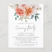 Budget Peonies Coral QR Wedding Evening Party (Voorkant)
