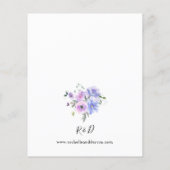 Budget Peri en Paarse Floral Wedding Flyer (Achterkant)