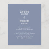 Budget Periwinkle Modern Typography Wedding (Voorkant)