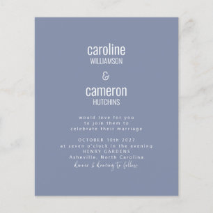 Budget Periwinkle Modern Typography Wedding