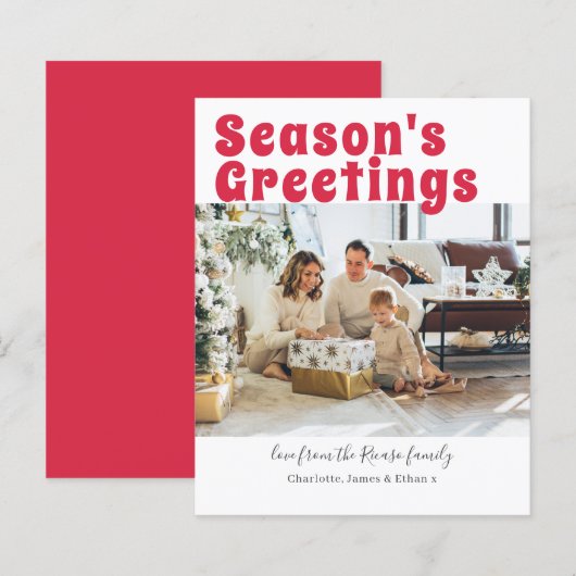 Budget Persoonlijke Foto en Tekst Kerstkaart (Voorkant / Achterkant)