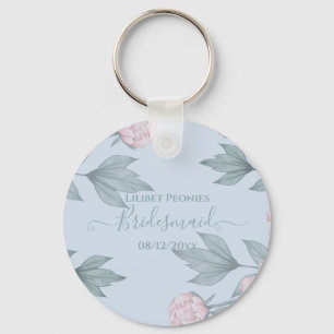 Budget Perzik Bloemige Stof Blauw Salieblad Bruilo Sleutelhanger