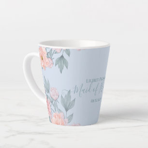 Budget Perzik Bloemige Stof Blauw Salieblad Trouw Latte Mok