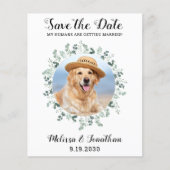 Budget Pet Dog Wedding Eucalyptus Save the Date (Voorkant)