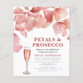 Budget Petals & Prosecco Bridal Shower Uitnodiging Flyer (Voorkant)