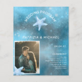 Budget Photo Blue Sea Summer Wedding Programme (Devant)