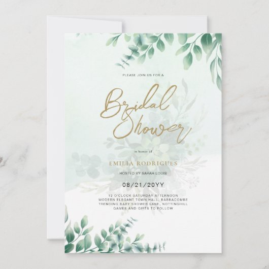 Budget Photo Bridal Shower Uitnodiging Rustic Leaf (Voorkant)