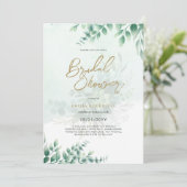Budget Photo Bridal Shower Uitnodiging Rustic Leaf (Staand voorkant)