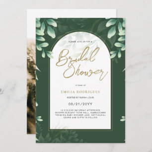 Budget Photo Bridal Shower Uitnodiging Rustic Leaf