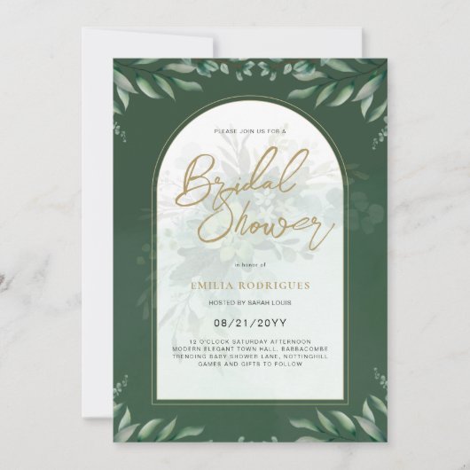 Budget Photo Bridal Shower Uitnodiging Rustic Leaf (Voorkant)