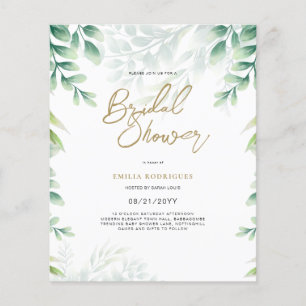 Budget Photo Bridal Shower Uitnodiging Rustic Leaf Flyer