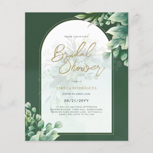 Budget Photo Bridal Shower Uitnodiging Rustic Leaf Flyer (Voorkant)