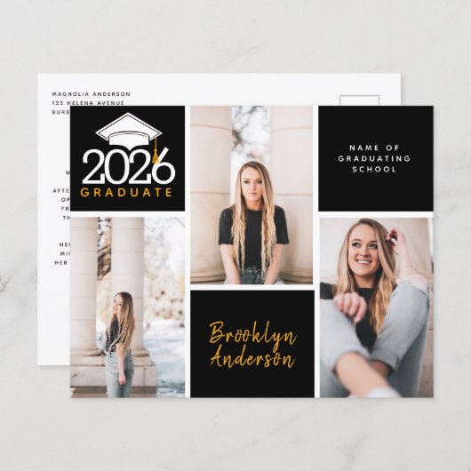 BUDGET Photo Collage Afstuderen Briefkaart (Voorkant / Achterkant)