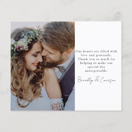 BUDGET Photo Collage Mariage Carte de remerciement (Dos)