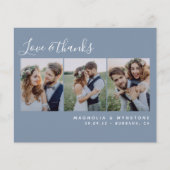 Budget Photo Dusty Blue Mariage Carte de remerciem (Devant)