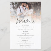 Budget Photo Elegant Script Wedding Menu (Voorkant)