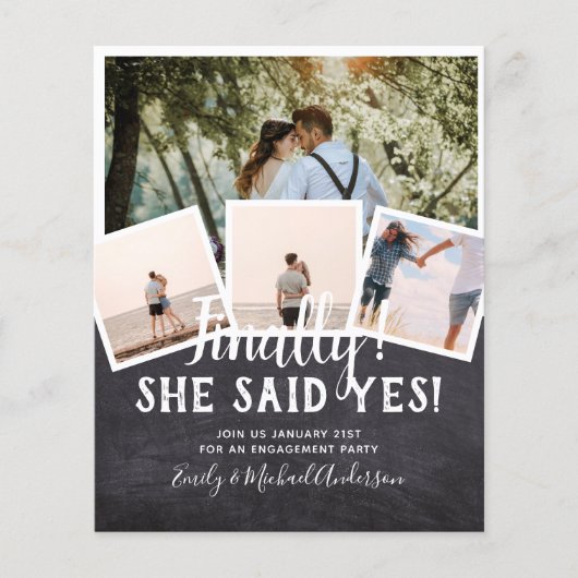 BUDGET PHOTO Engaged Wedding INVITE kondiging Flyer (Voorkant)