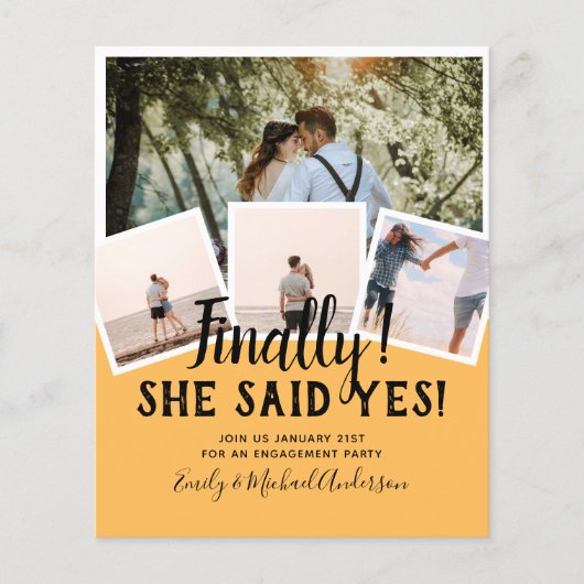 BUDGET PHOTO Engaged Wedding INVITE kondiging Flyer (Voorkant)