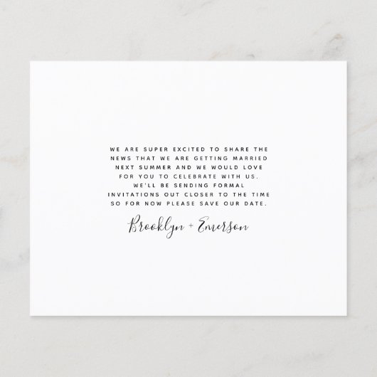 BUDGET Photo Mariage Enregistrer La Carte Date (Dos)