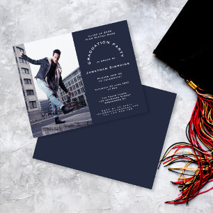 Budget Photo Navy Graduy Party Uitnodiging