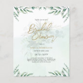 Budget Photo Nuptiale Douche Invitation Feuille Ru (Devant)