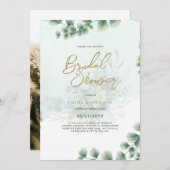 Budget Photo Nuptiale Douche Invitation Feuille Ru (Devant / Derrière)