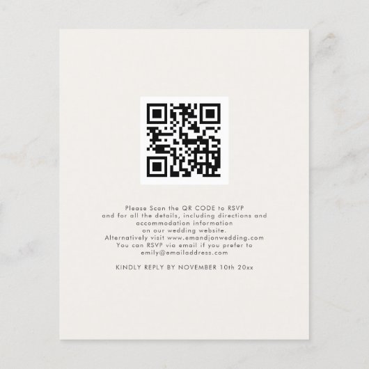Budget Photo Overlay QR Code Winter Weduwen Uitnod (Achterkant)