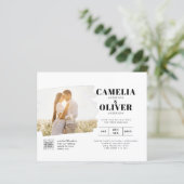 BUDGET PHOTO QR CODE Weddenschap nodigt RSVP - det (Staand voorkant)
