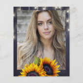 Budget PHOTO Rustic graduation Party Uitnodiging (Achterkant)