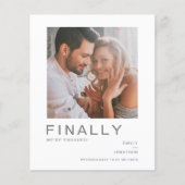 Budget Photo Simple Typography Verloving Announce (Voorkant)