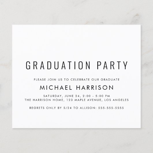 Budget Photo Strip Graduparty Uitnodiging (Achterkant)