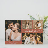 Budget Photo Terracotta Mariage Carte de remerciem (Debout devant)