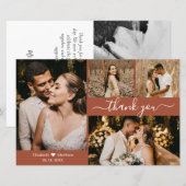 Budget Photo Terracotta Mariage Carte de remerciem (Devant / Derrière)