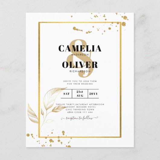 Budget Photo Weddenschap Klassieke White GOLD (Voorkant)