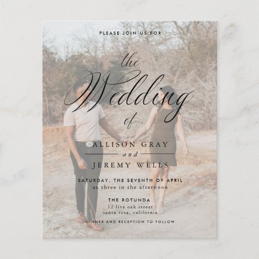 Budget Photo Wedding Invitation Flyer (Voorkant)