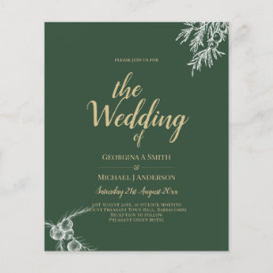 Budget Photo Wedding Invitation GREEN Flyer