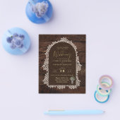 Budget Photo Wedding Invitation Rustic Lace Wood Flyer (Enkel)