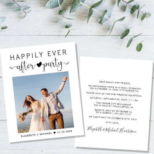 Budget Photo Wedding Reception Invitation