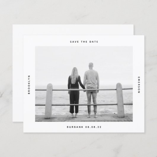 BUDGET Photo Wedding Save the Date Kaart (Voorkant / Achterkant)