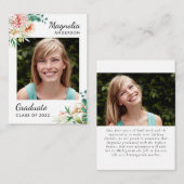 BUDGET Photos florales Faire-part de graduation (Devant / Derrière)