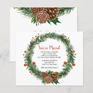 Budget Pine Cone Wreatve Moved Holiday Kaart