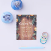 Budget Pine & Gold Ornament Rustige Kerstparty Flyer (Enkel)